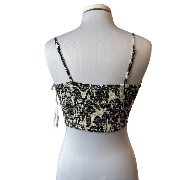 Midnight Sky NWT Womans L Boho Chic Cropped Corset Linen Blend Tank Top Festival - Picture 3 of 10